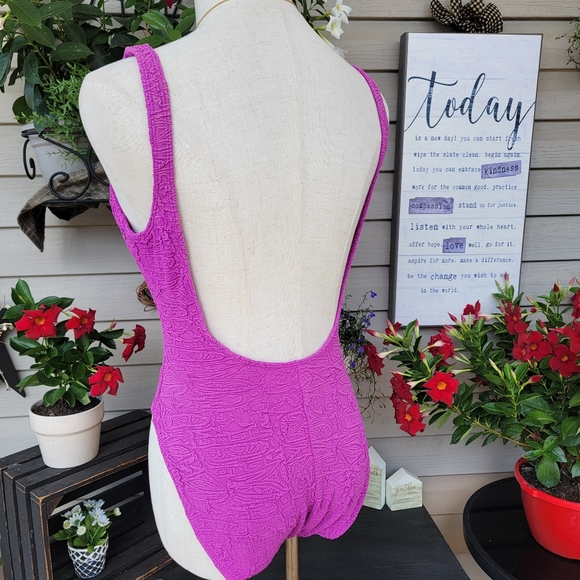LA BLANCA ♡ Absolutely Gorgeous Vintage Purple 1pc Padded Bralette Swimsuit 10 - Picture 6 of 15